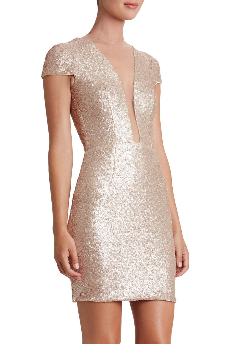 Kylie Sequin Minidress, Alternate, color, PALE BLUSH