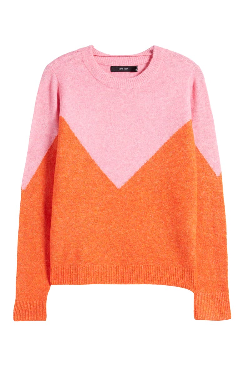 Plaza Colorblock Crewneck Sweater, Alternate, color, SACHET PINK DETAIL W