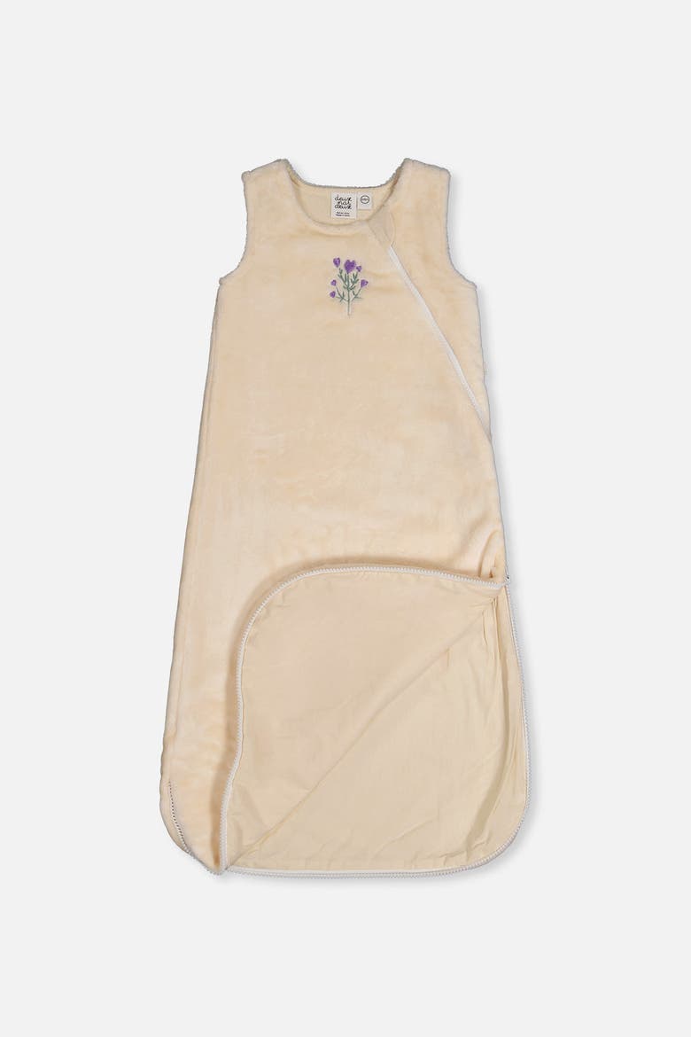 Plush Embroidered Zipper Sleep Sack, Alternate, color, Off-White