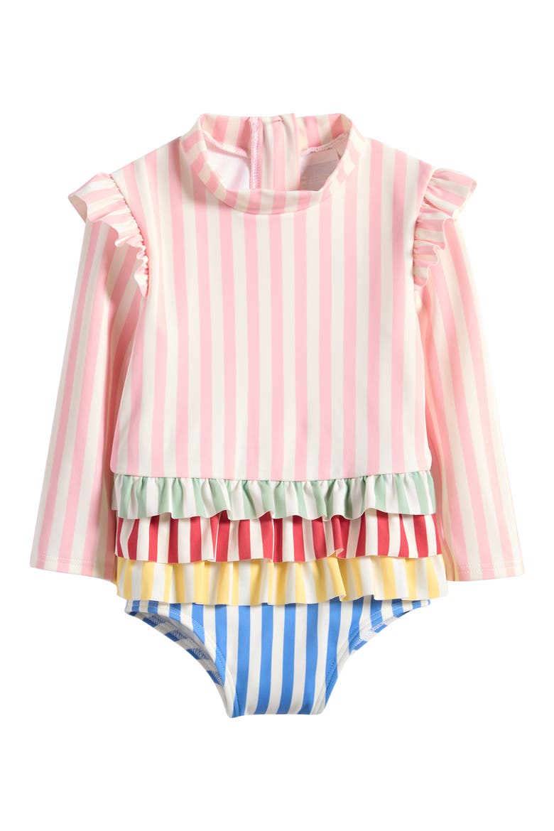 Stripe Long Sleeve One-Piece Swimsuit, Main, color, HOTCHPOTCH STRIPE