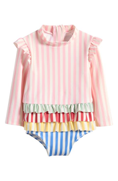 Stripe Long Sleeve One-Piece Swimsuit (Baby)