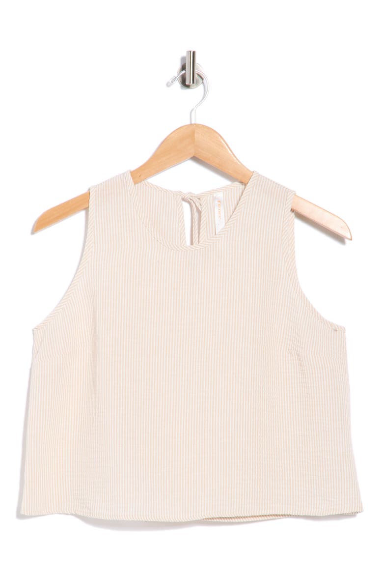 Stripe Sleeveless Cotton Top, Alternate, color, TAUPE