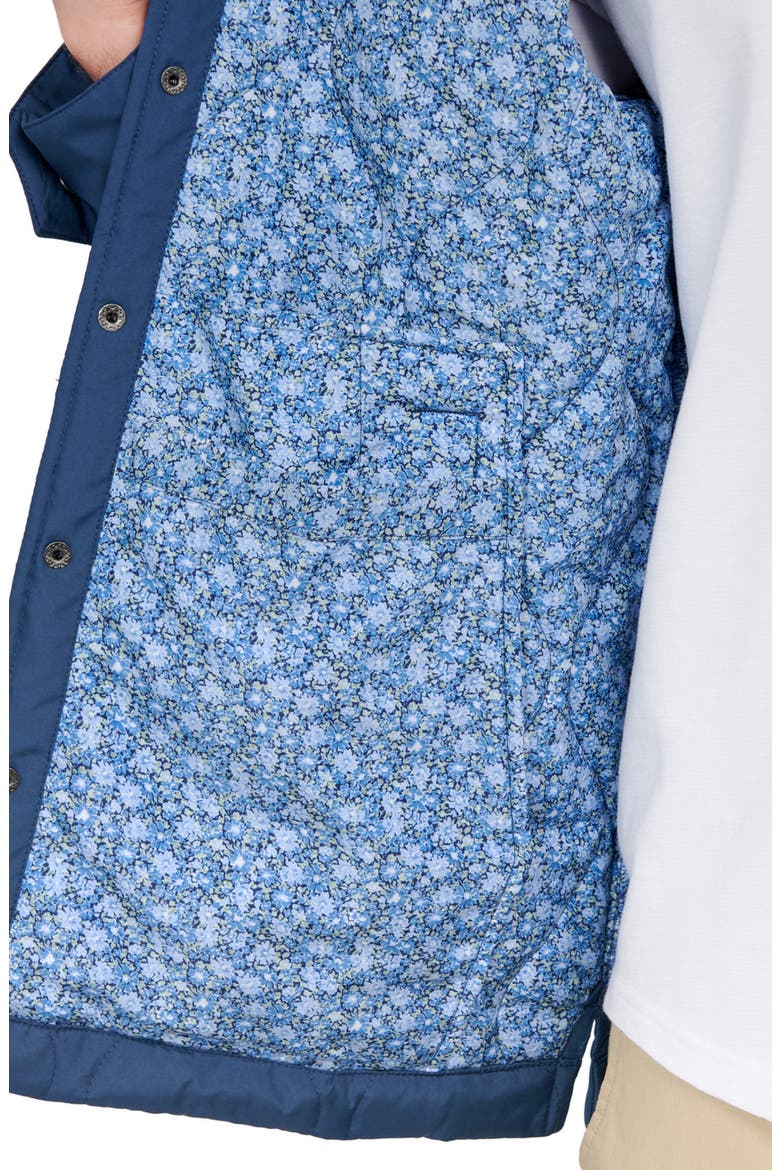 Solid Blue Quilted Shirt Jacket, Alternate, color, BLUE