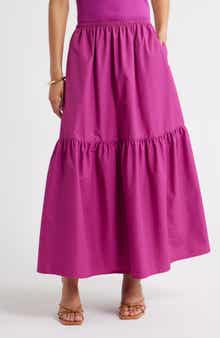 Open Edit Tiered Maxi Skirt