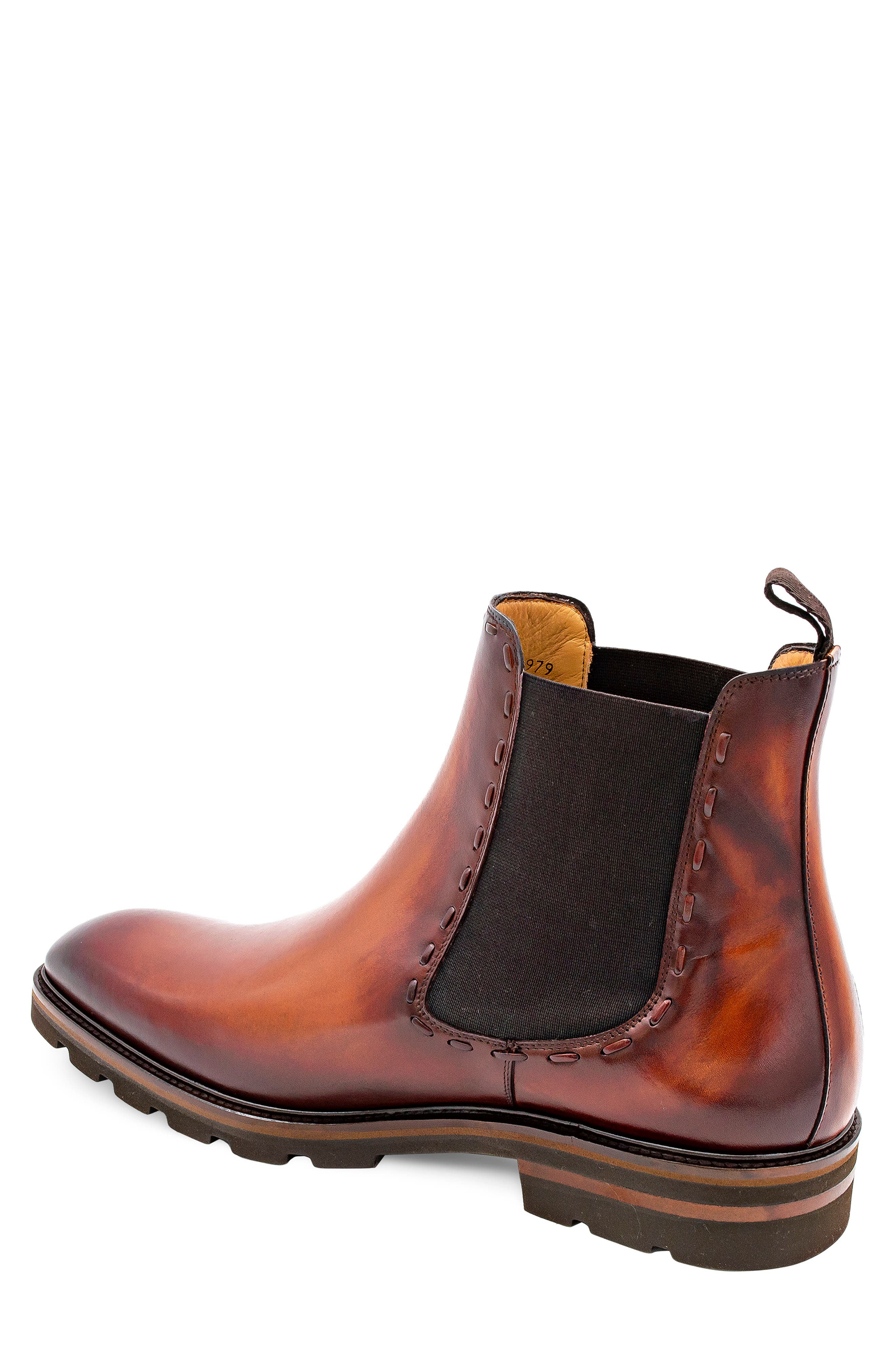 Lugged Chelsea Boot, Alternate, color, COGNAC RUST