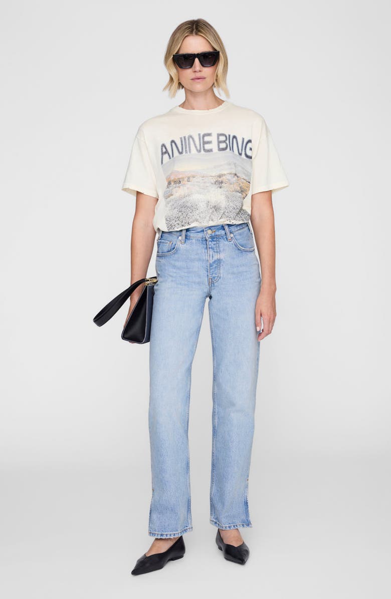 ANINE BING Cade Tee, Main, color, Off White Wildflowers