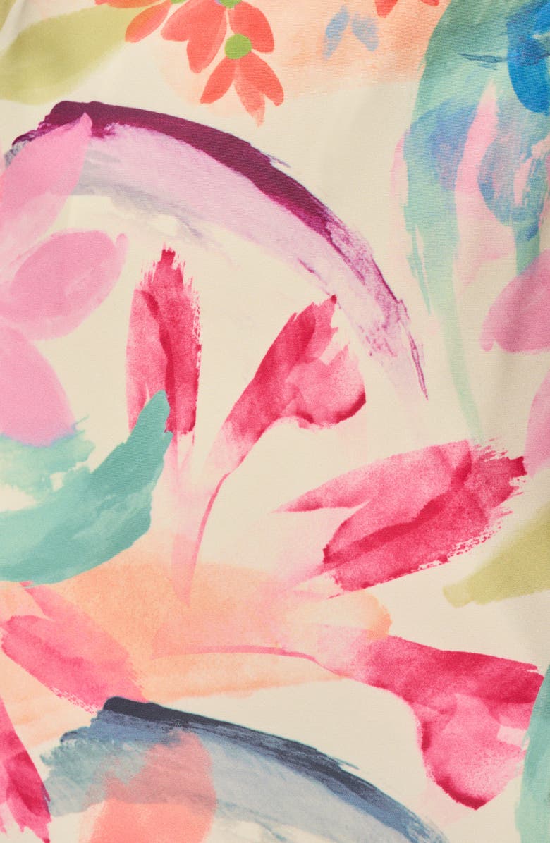 Adrianna Papell Floral Print Satin Maxi Dress, Alternate, color, Ivory Multi