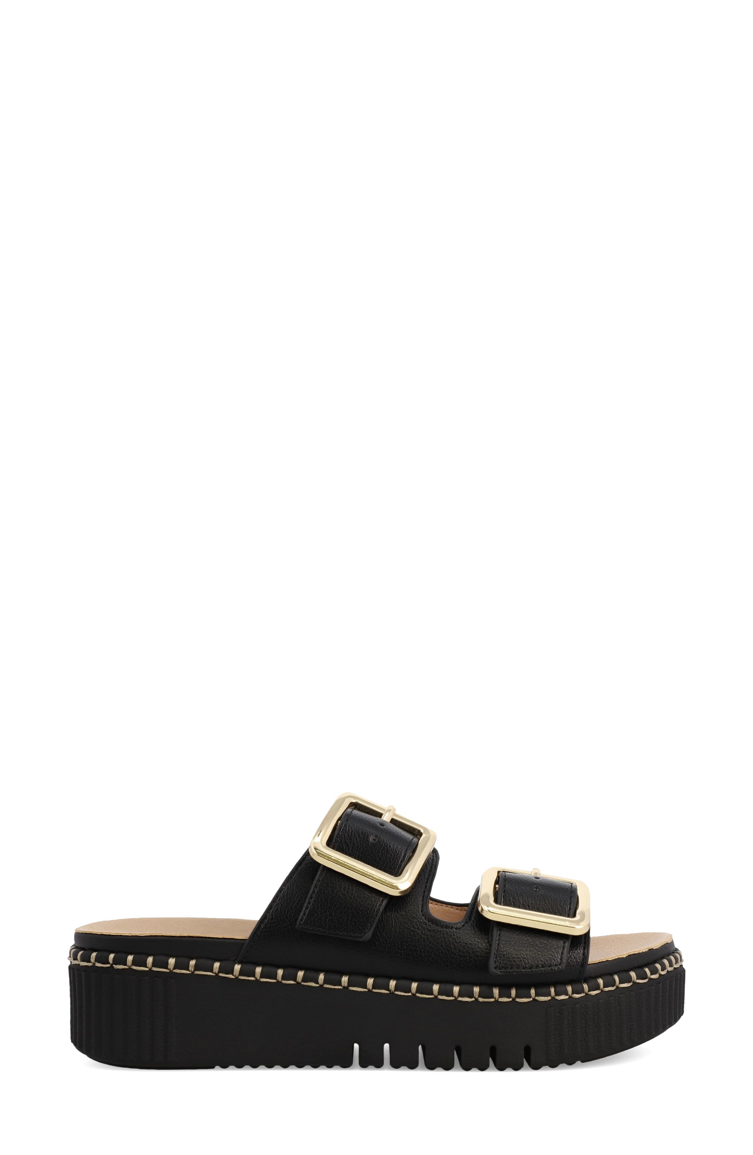 MIA Jacinta Buckle Strap Platform Sandal, Alternate, color, Black