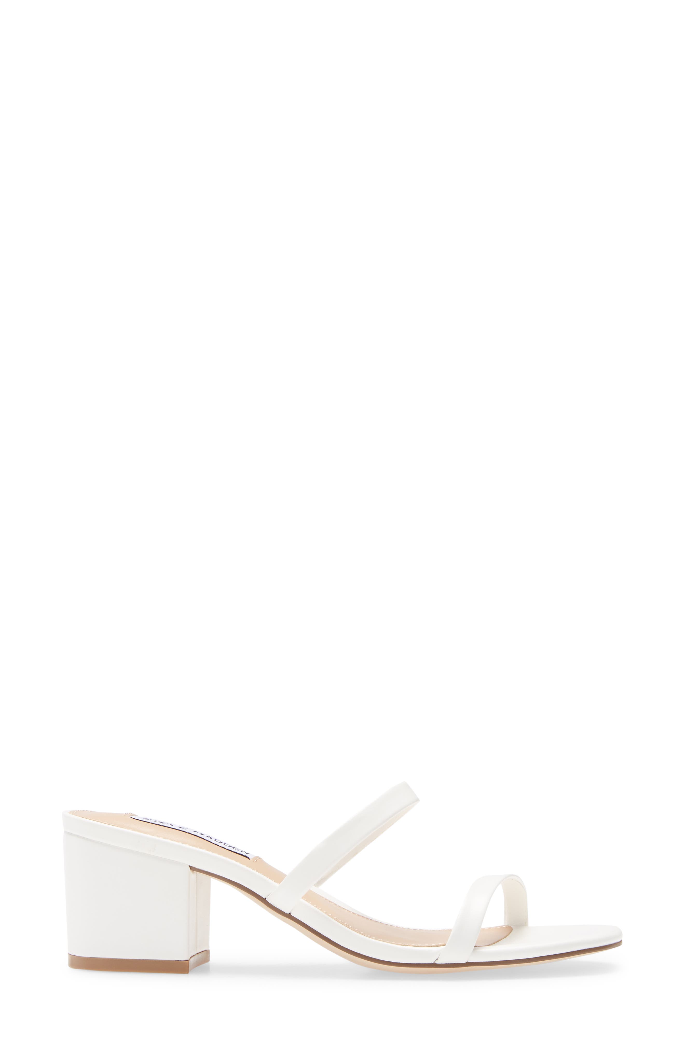 Issy Block Heel Slide Sandal, Alternate, color, WHITE