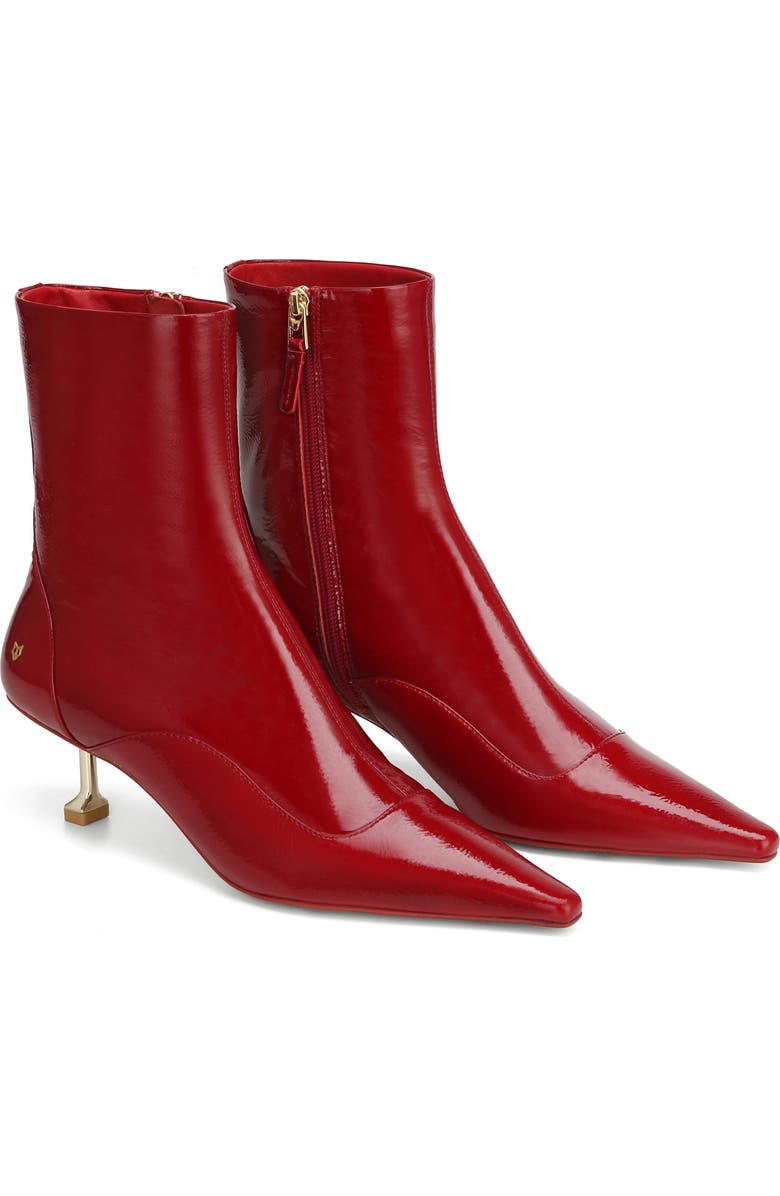 Naked Wolfe Tempting Pointed Toe Bootie, Main, color, Red-Crinkle Patent Leather