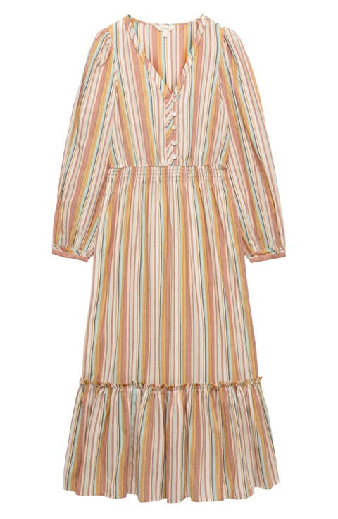 Stripe Long Sleeve Maxi Dress