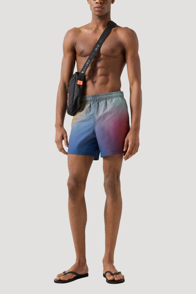 Laron Swim Shorts, Alternate, color, Blue/Red/Orange