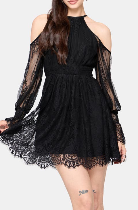 Amelie Lace Cold Shoulder Mini Dress
