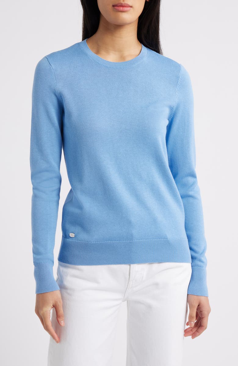 Lauren Ralph Lauren Cotton Blend Sweater, Main, color, Sky Blue
