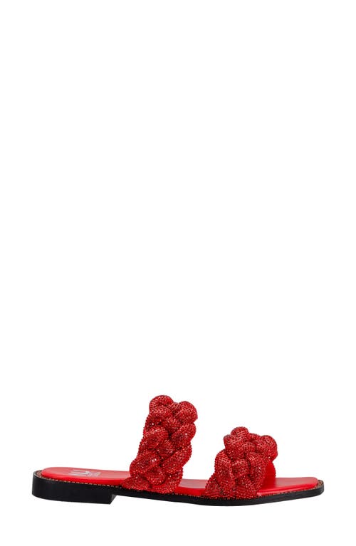 Ninety Union Sunrise Braided Slide Sandal In Red