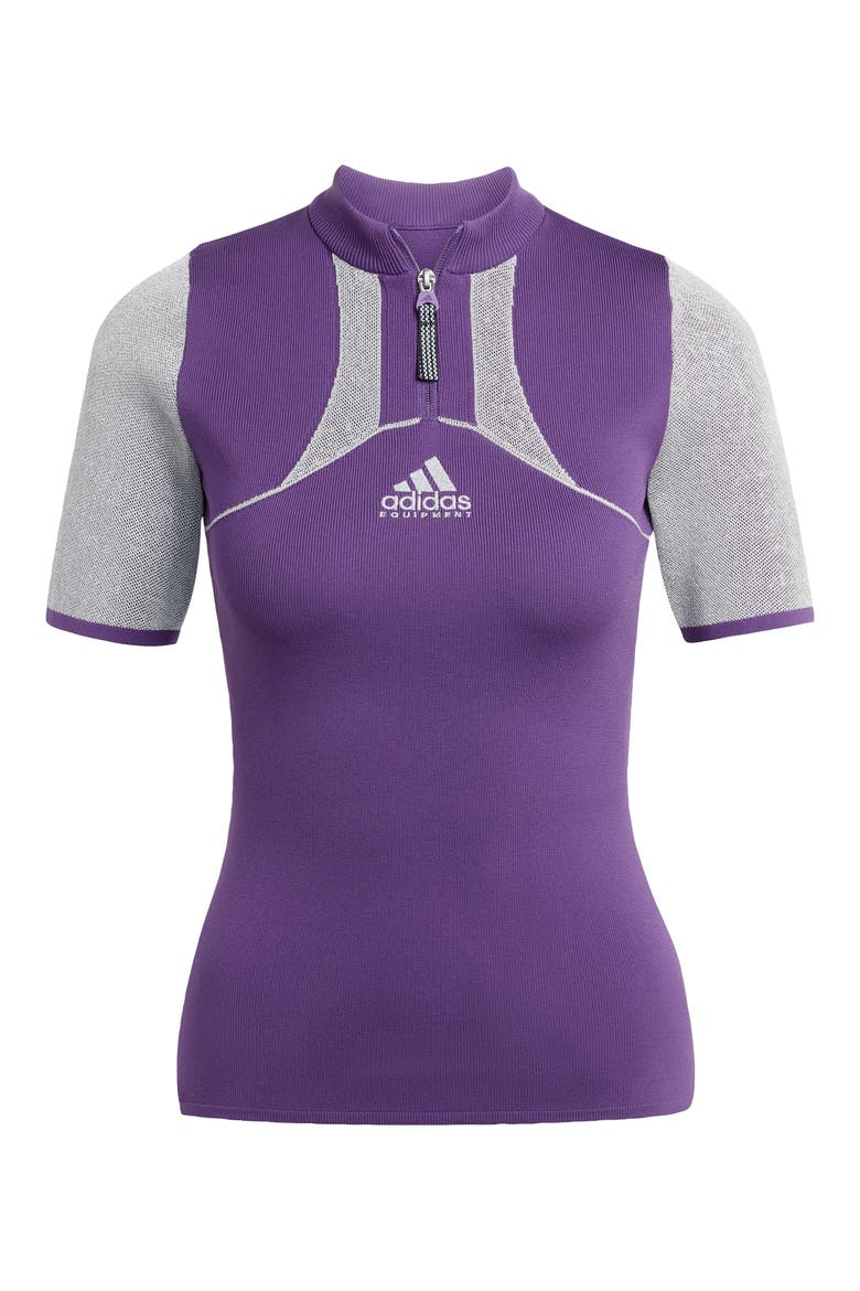 EQT Short Sleeve Quarter Zip Top, Alternate, color, VIOLET