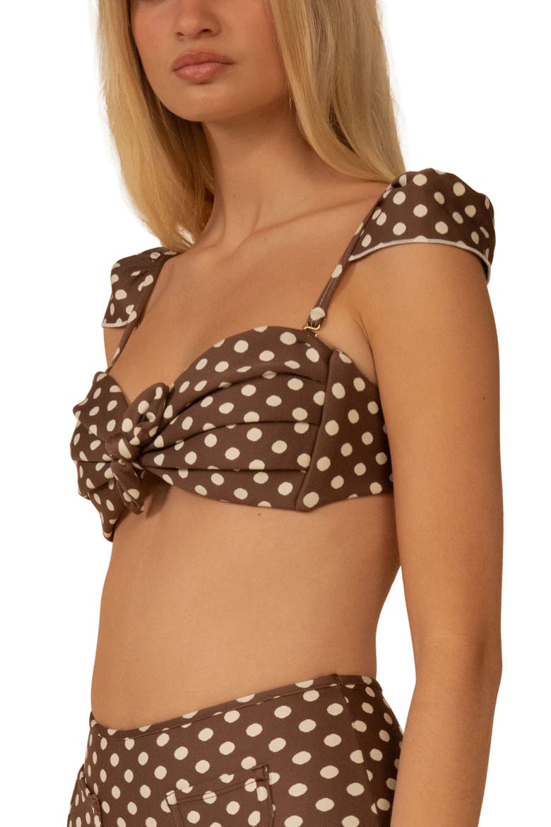 Vivian Cabana Polka Dot Knotted Bikini Top, Alternate, color, VIVIAN
