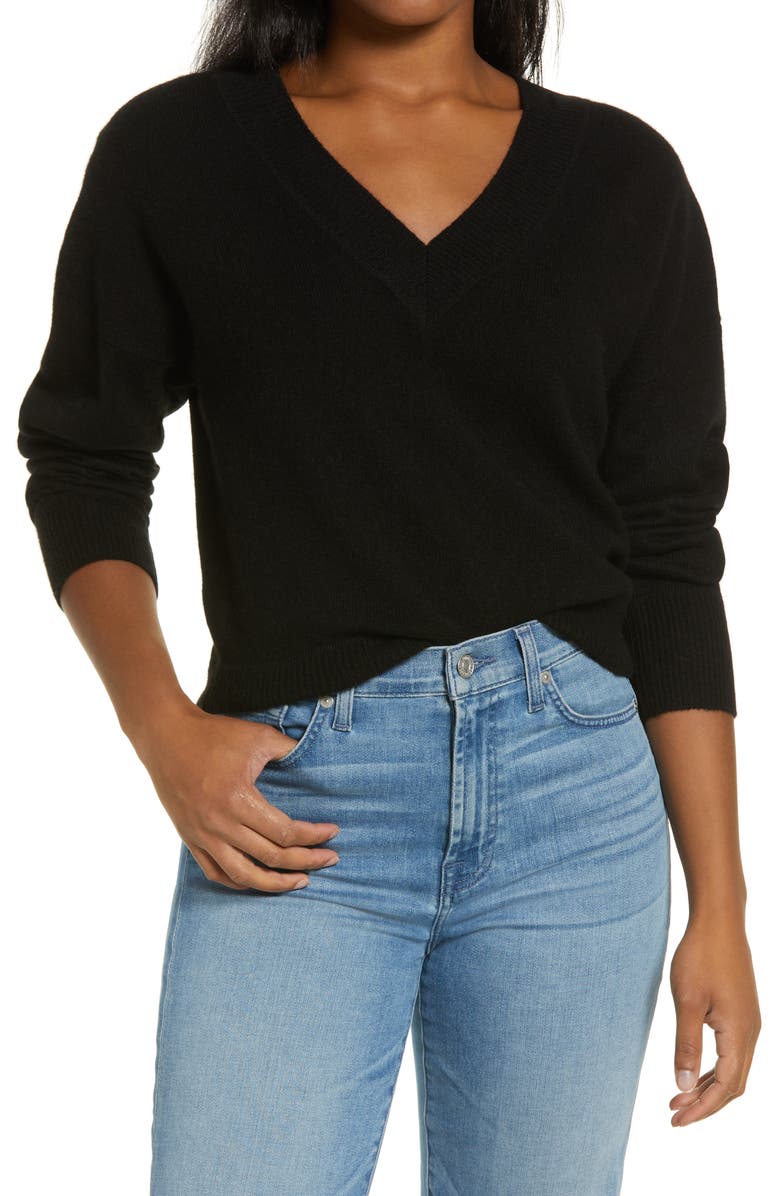 PROJECT NAADAM NAADAM V-Neck Cashmere Sweater, Main, color,