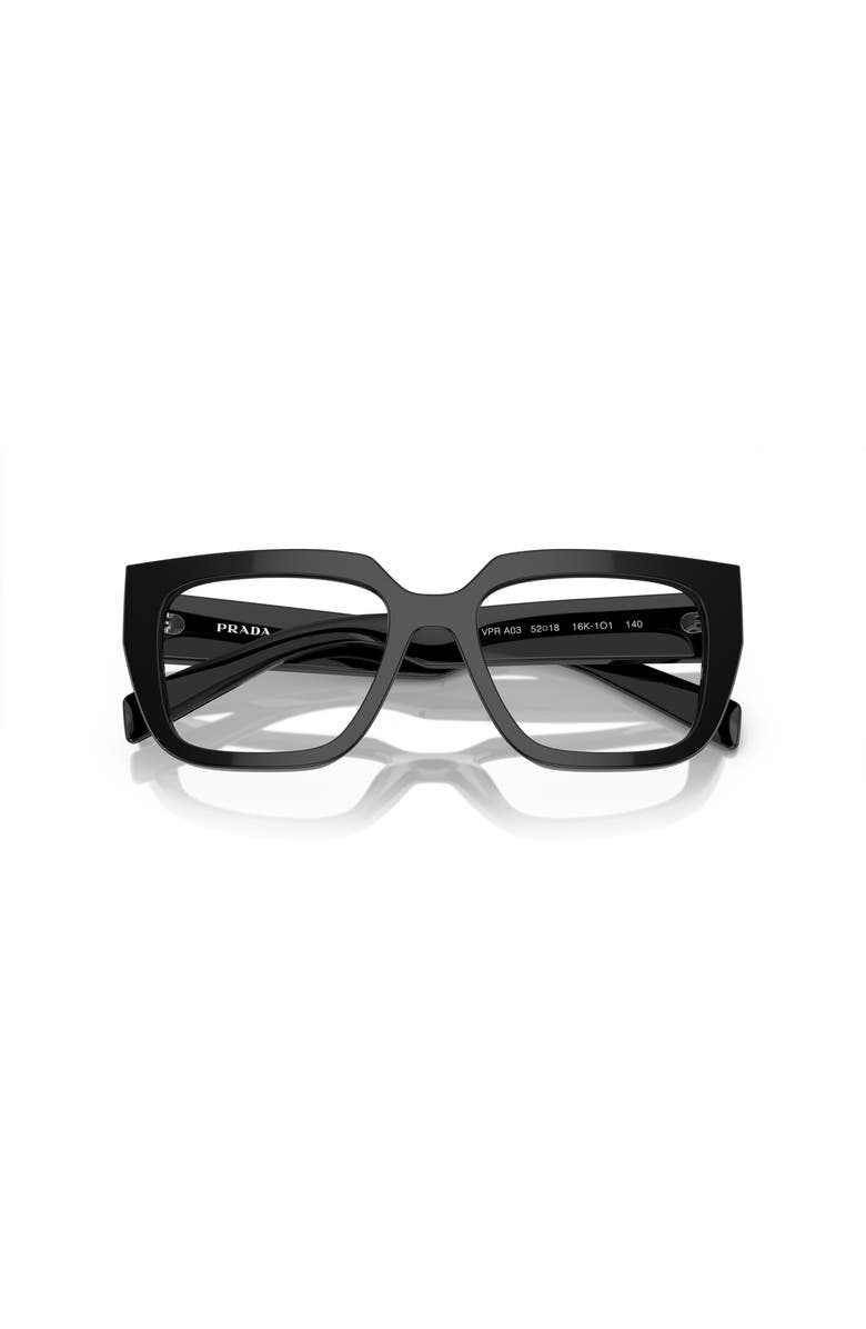Prada 52mm Irregular optical glasses, Alternate, color, Black