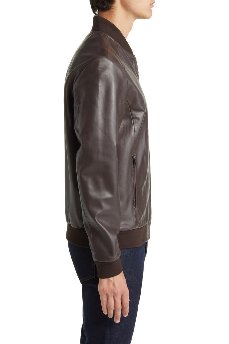 Leather Bomber Jacket, Alternate, color, BROWN MOLE