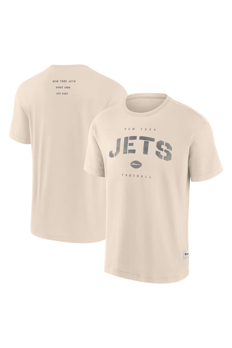Men's Fanatics Cream New York Jets Elements Weathered Tonal Future Ground T-Shirt, Main, color, Cream