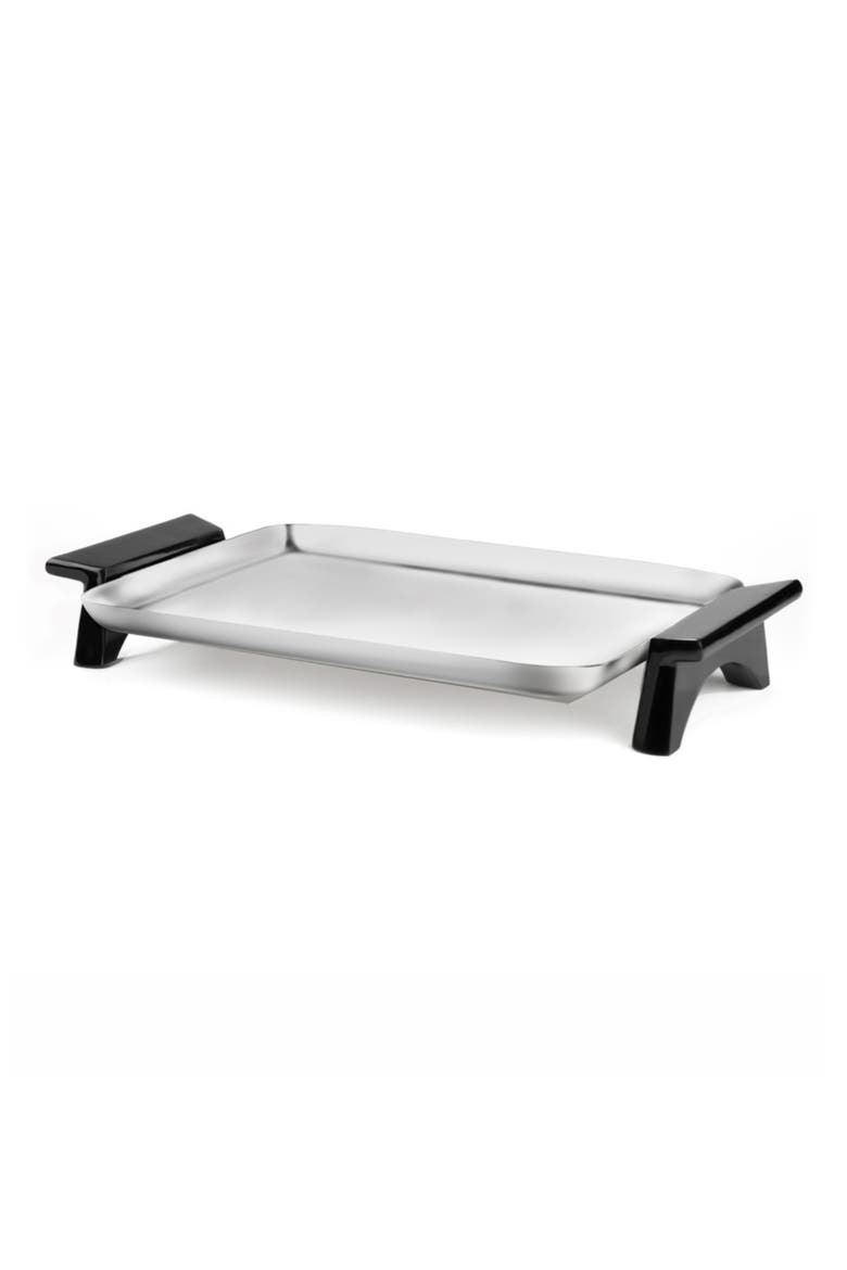 Circa Rectangular Footed Tray, Main, color, SILVER