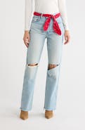 Re/Done '90s High Waist Ripped Jeans with Bandana Belt