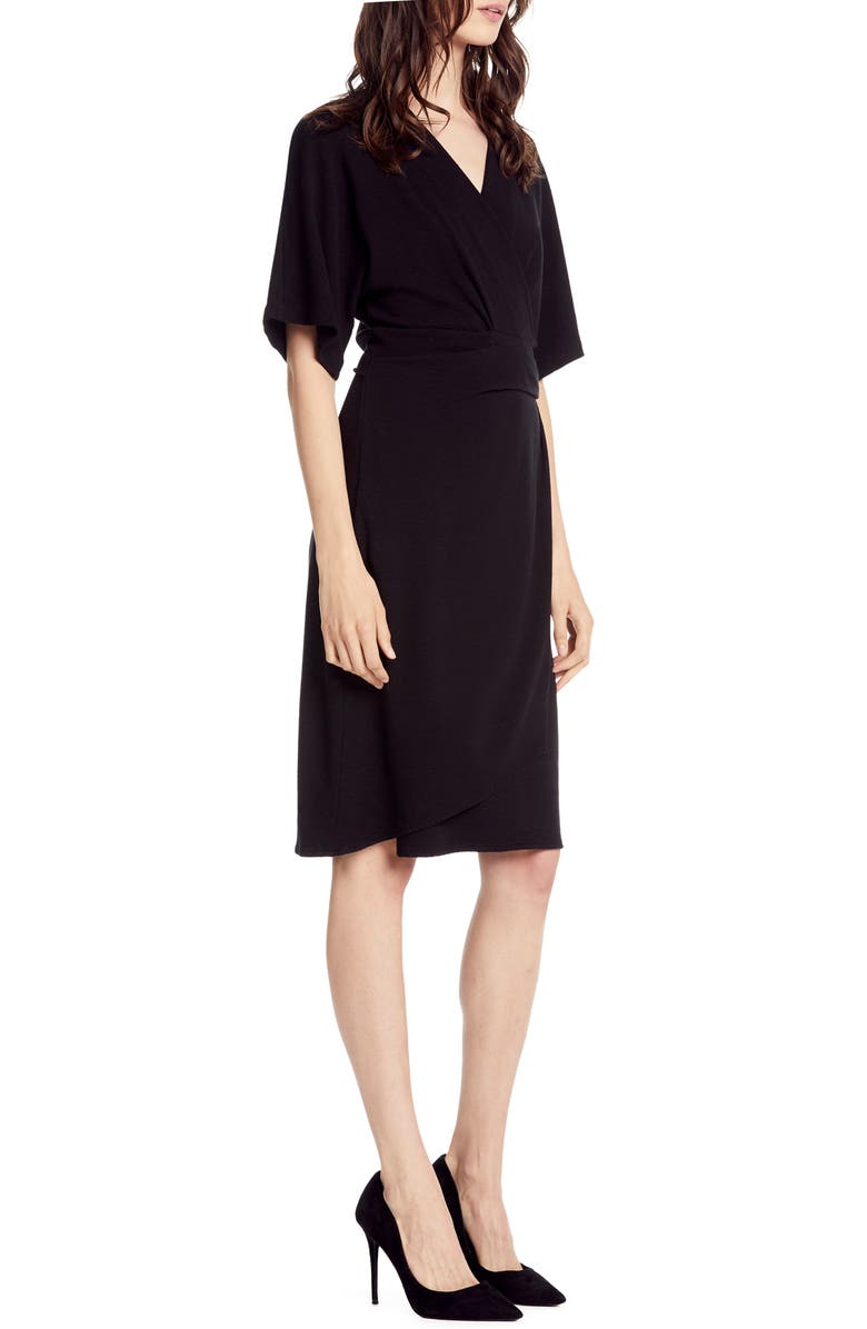 Michael Stars Pebble Knit Pleat Wrap Dress, Alternate, color, 