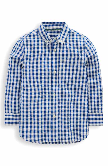 Kids' Gingham Check Cotton Buttion-Down Shirt