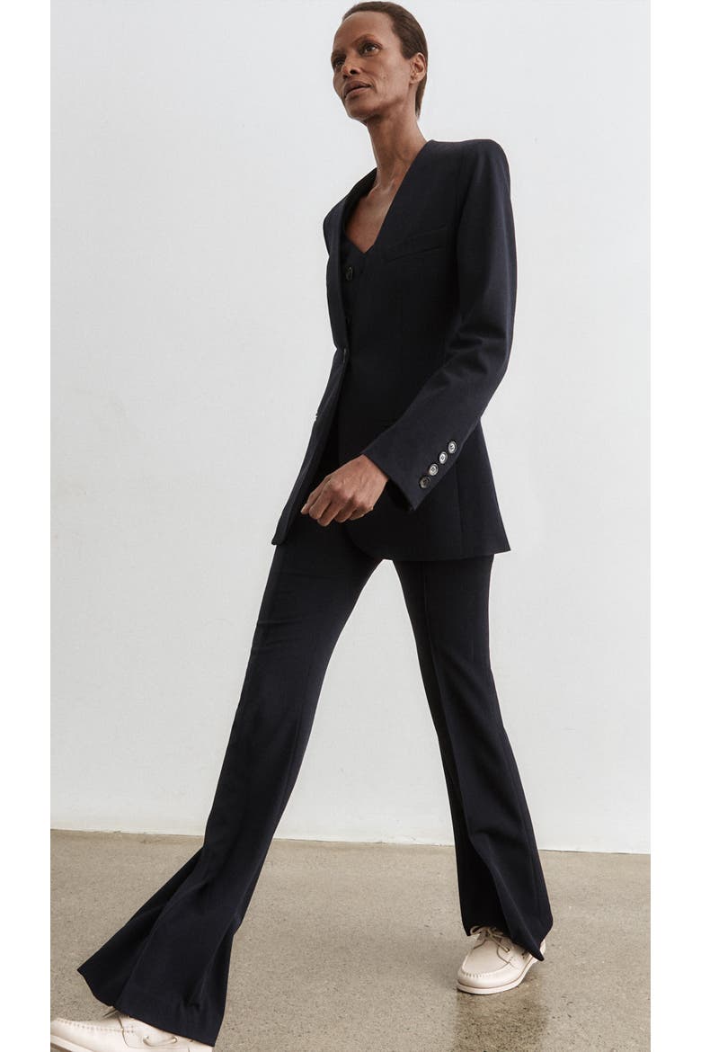 Collarless Blazer, Alternate, color, Navy Blue