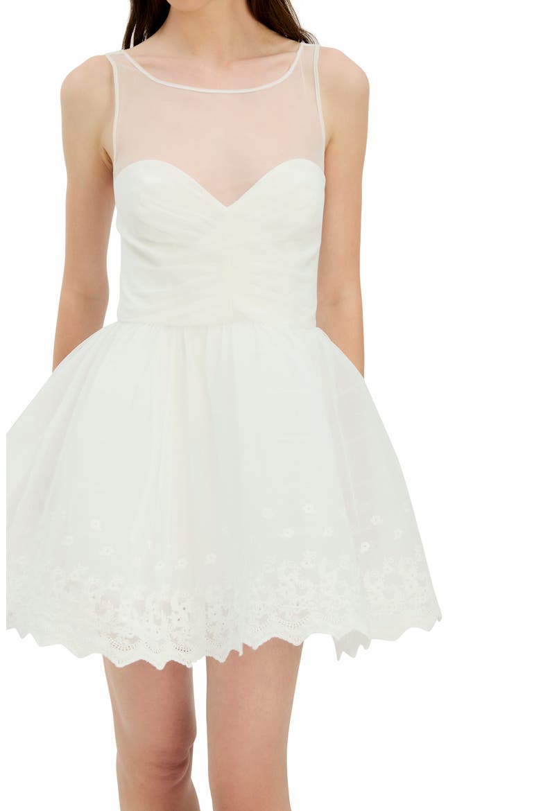 Hilda Embroidered Tulle Hoop Minidress, Alternate, color, IVORY