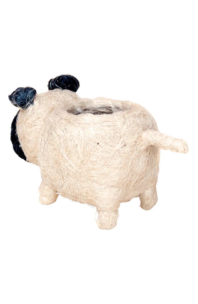 LIKHA Baby Pug Handwoven Planter, Alternate, color, Off White / Black