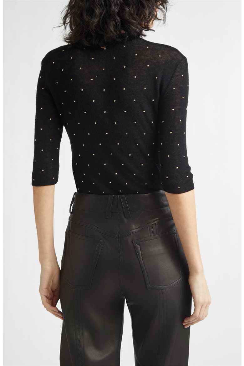 Studded Wool Sweater, Alternate, color, BLACK