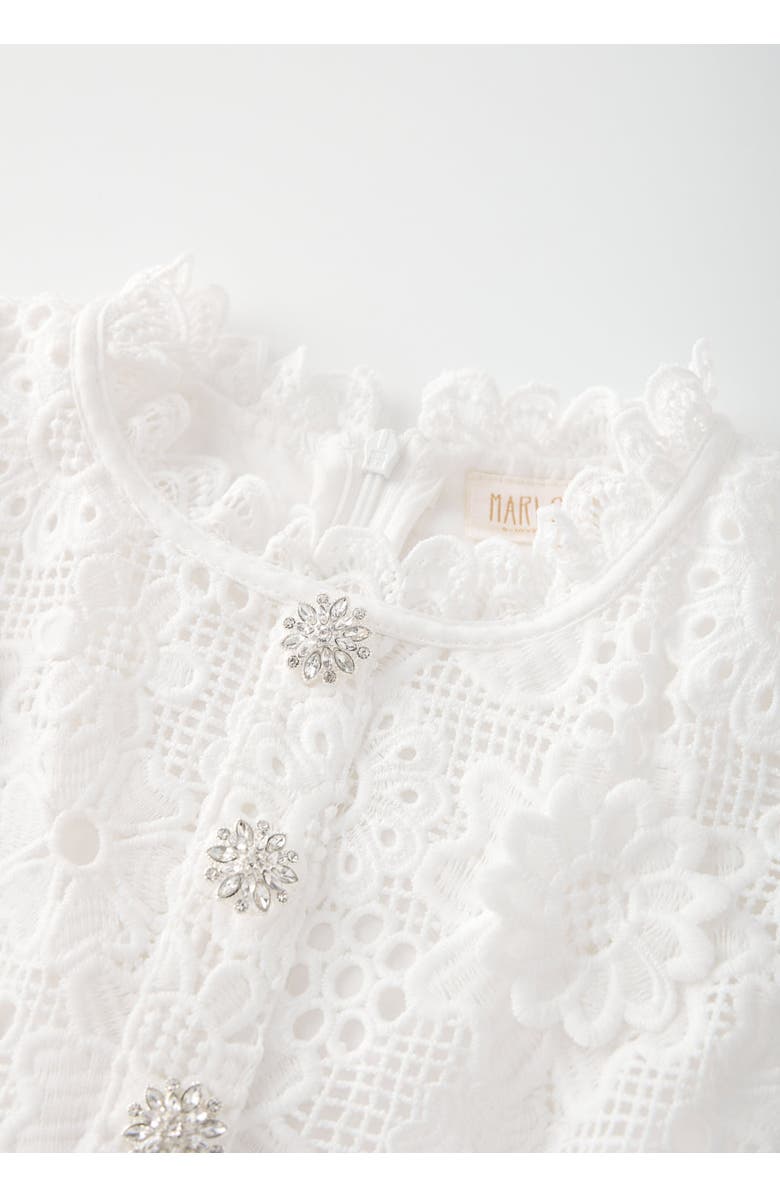 Marlo Kids Lucinda Embroidered Mini Dress, Alternate, color, Ivory