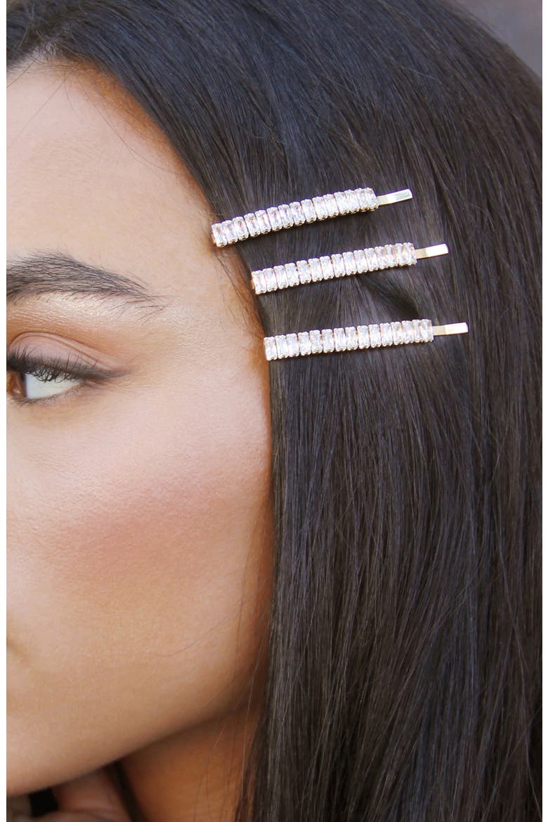 3-Pack Crystal Bobby Pins, Alternate, color, GOLD