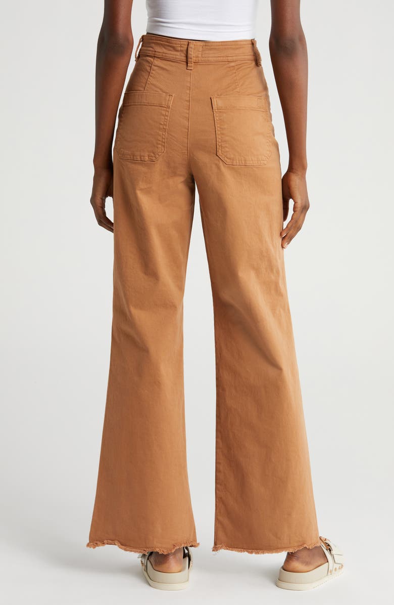 Marine Layer Bridget High Waist Raw Hem Wide Leg Pants, Alternate, color,