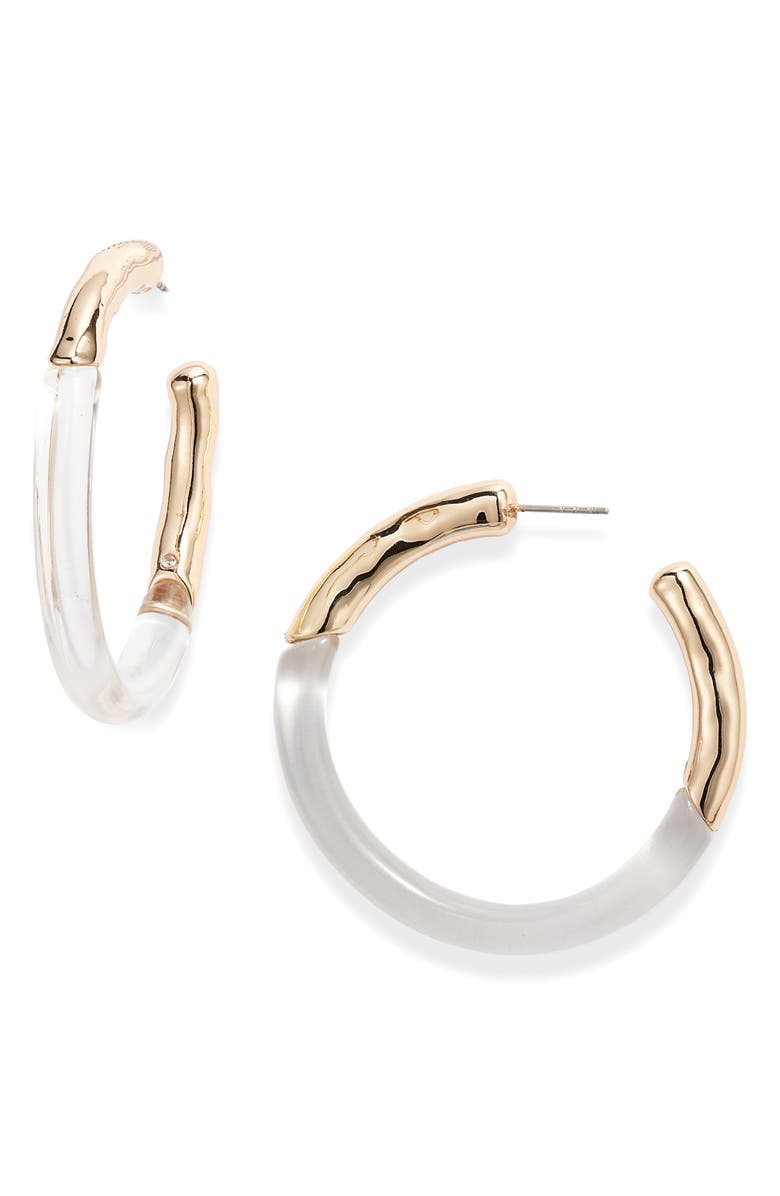 Open Edit Molten Resin Hoop Earrings, Main, color,