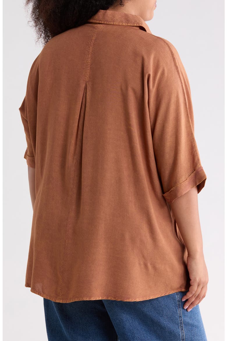 Short Sleeve Button-Up Shirt, Alternate, color, CAPPUCCINO