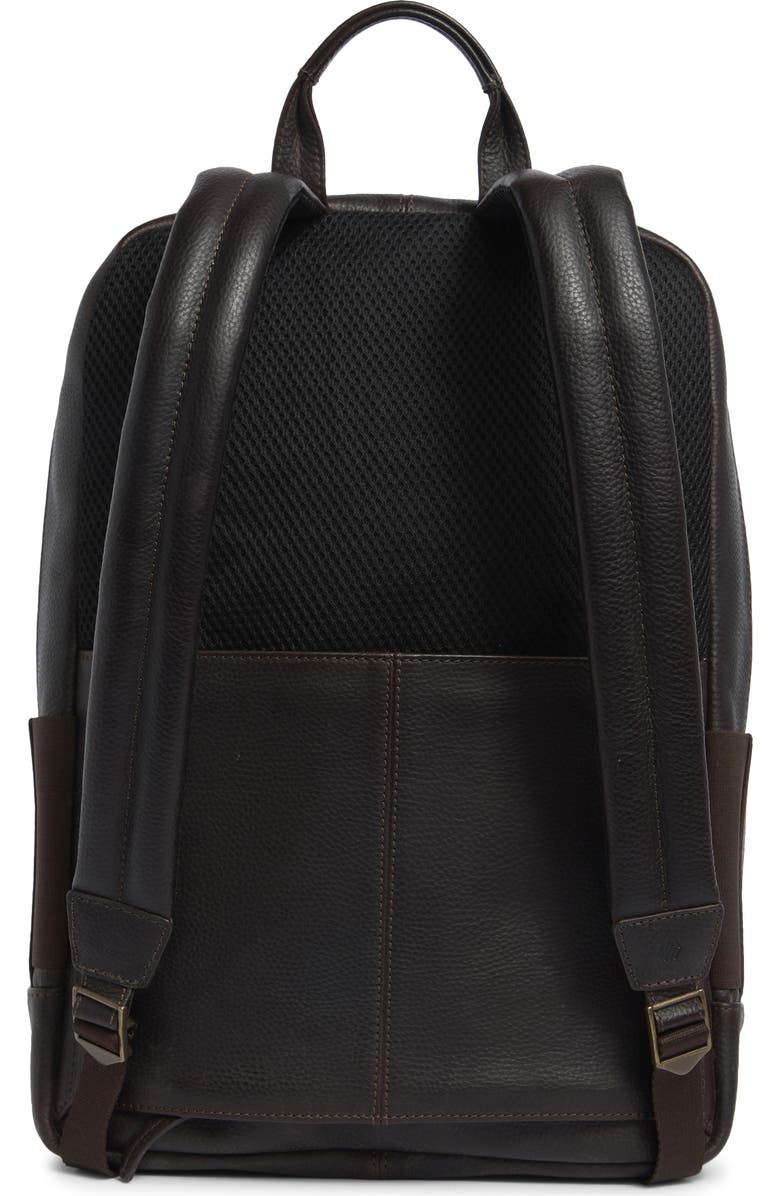 Johnston & Murphy Pebble Leather Backpack, Alternate, color, Dark Brown