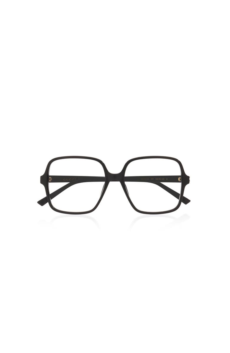 Gucci 53mm Rectangle optical glasses, Alternate, color, Black