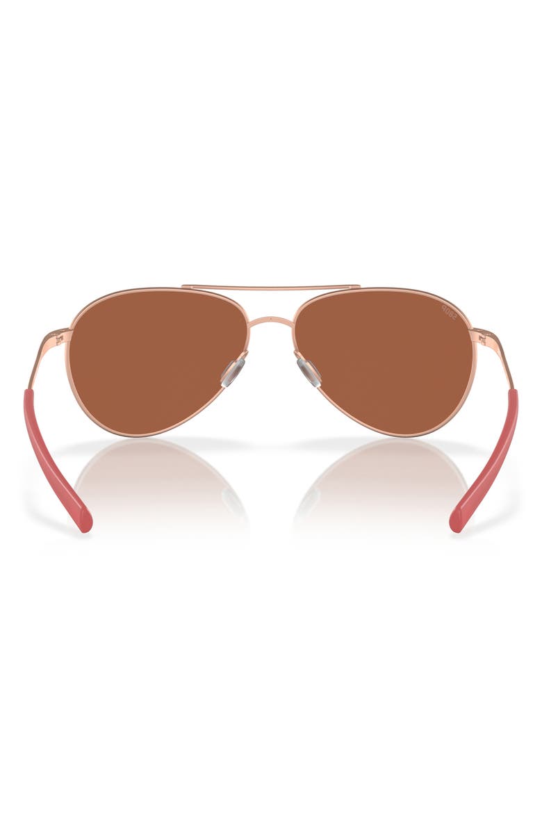 Costa Del Mar Piper 58mm Polarized Pilot Sunglasses, Alternate, color, Rose Gold / Copper Silver 580P