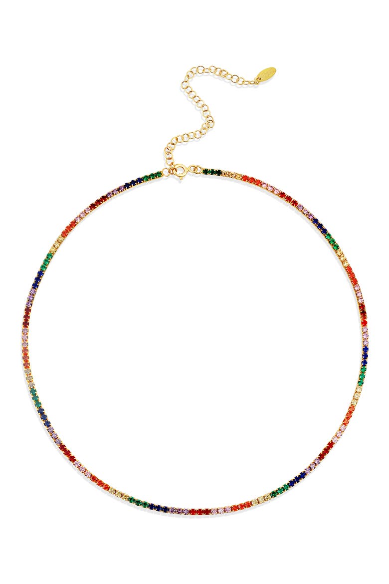 Celine Tennis Choker Necklace, Main, color, MULTI COLOR