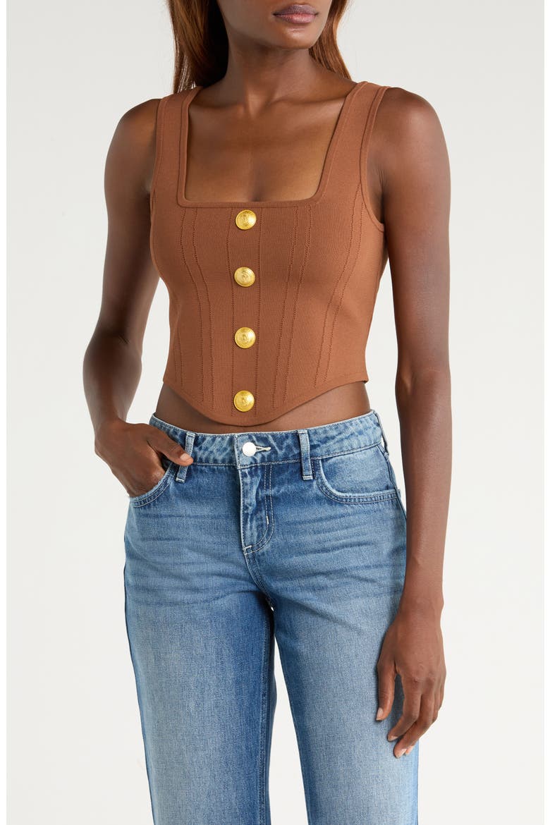 Saga Square Neck Tank, Main, color, SEPIA BROWN/ GOLD