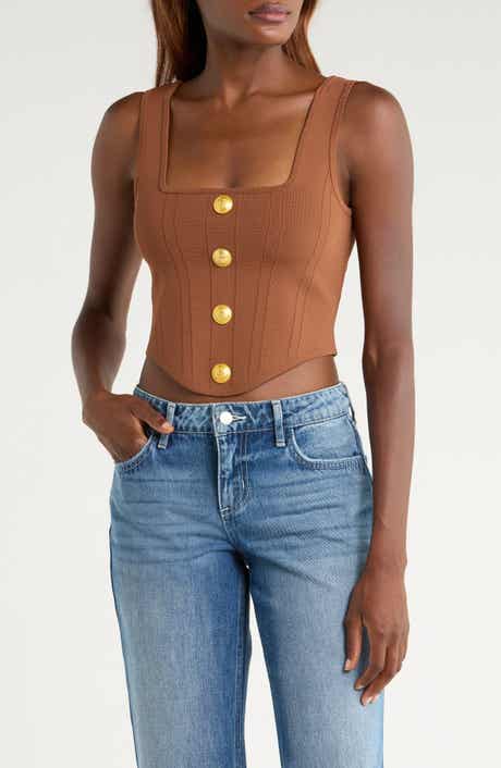L'AGENCE Saga Square Neck Tank