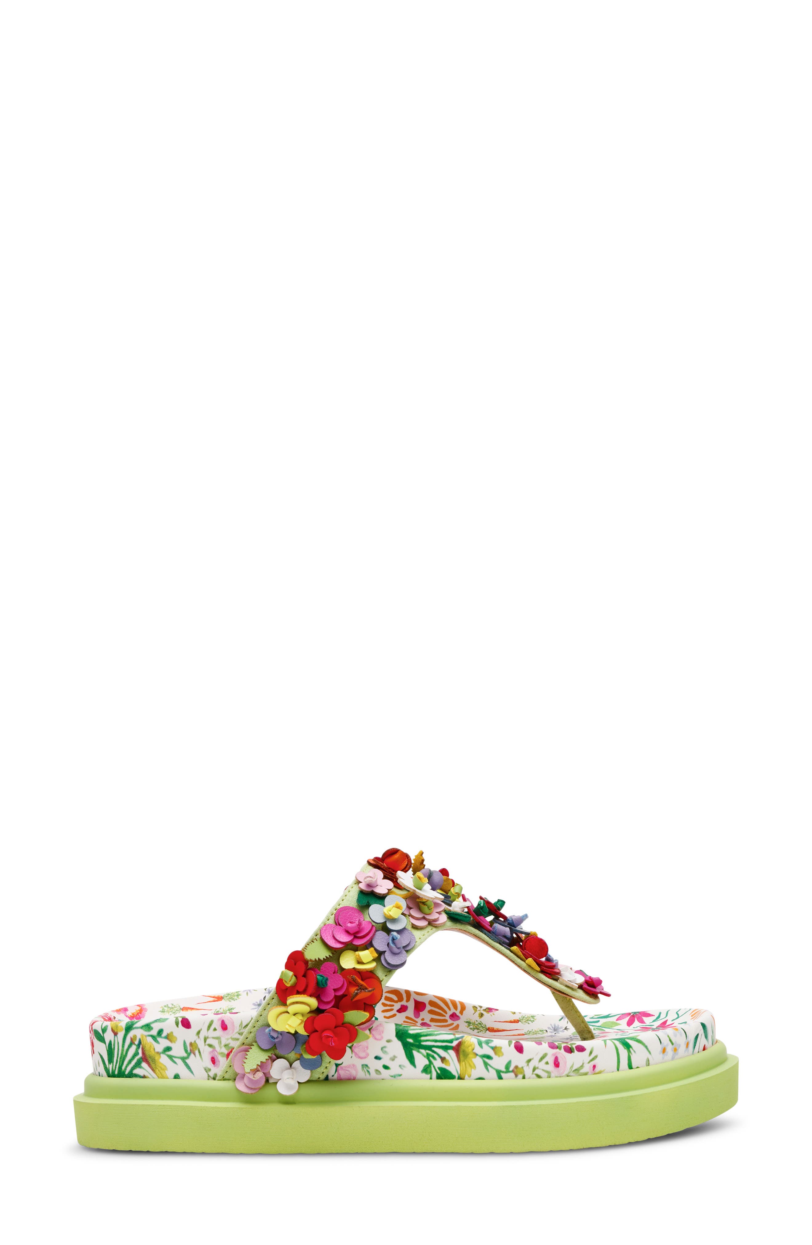 Betsey Johnson Kammeron Platform Flip Flop, Alternate, color, Natural Floral Multi