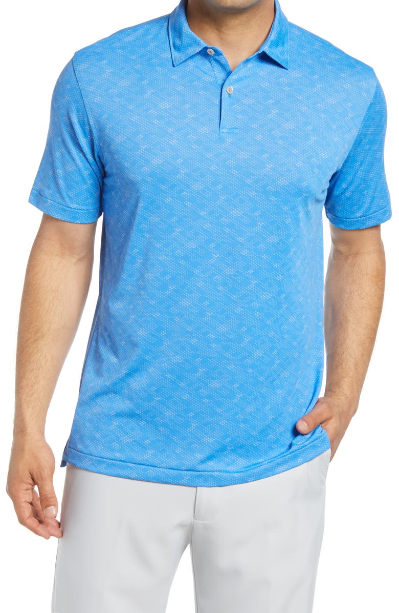 Peter Millar Carl Jacquard Short Sleeve Stretch Polo Shirt, Main, color, 