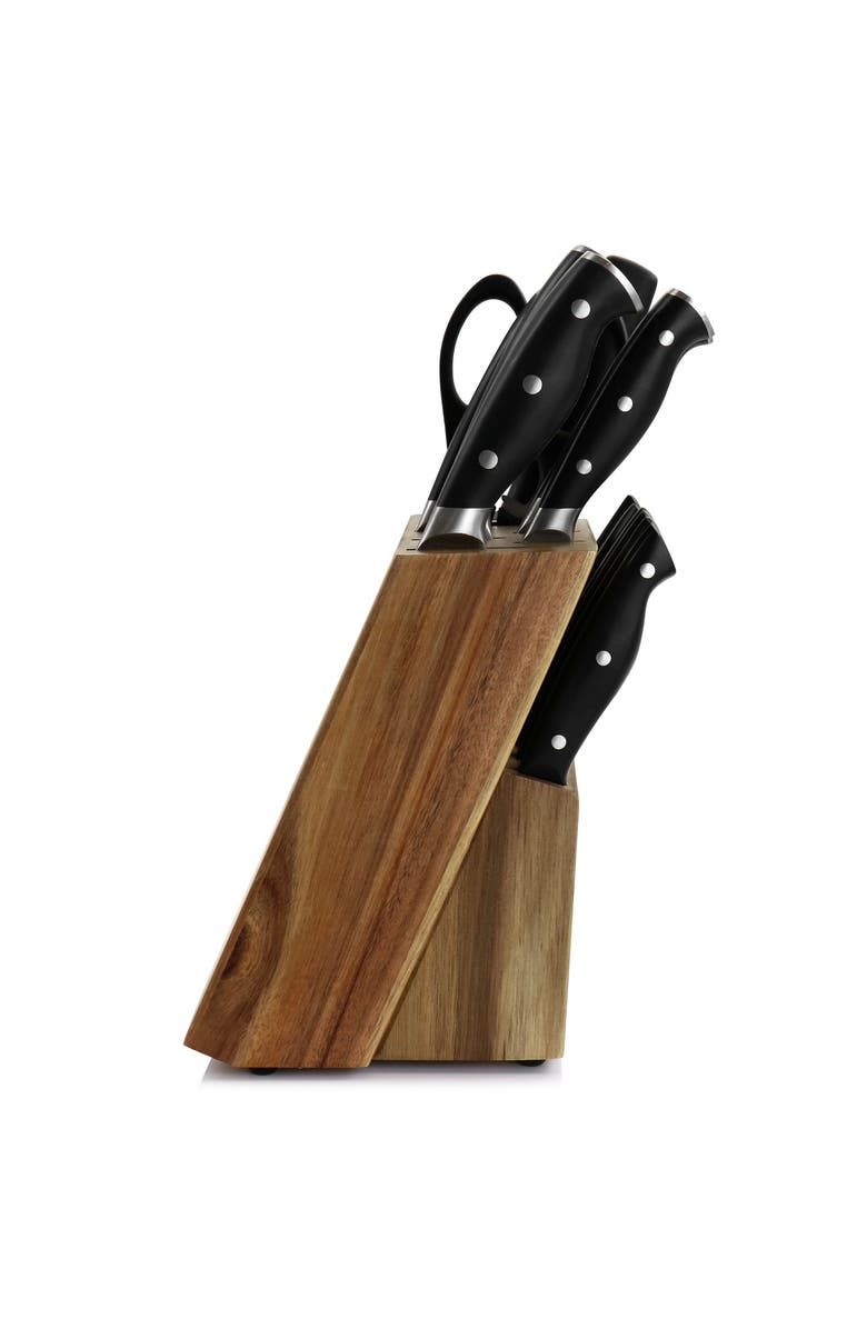 MARTHA STEWART Stainless Steel 14 Piece Cutlery and Knife Block Set, Alternate, color, Black