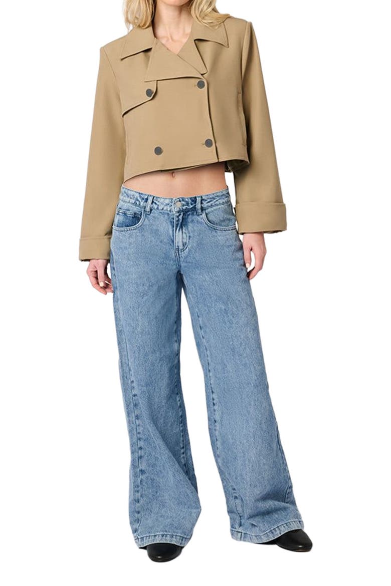 Cropped Trench Coat, Main, color, SOFT BROWN