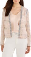 NIC+ZOE Fringe Trim Cotton Blend Jacket
