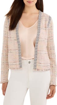 NIC+ZOE Fringe Trim Cotton Blend Jacket